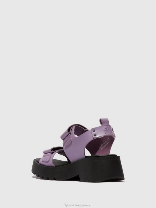 sandales velcro meka857 Fly London femmes violet 0FBB393
