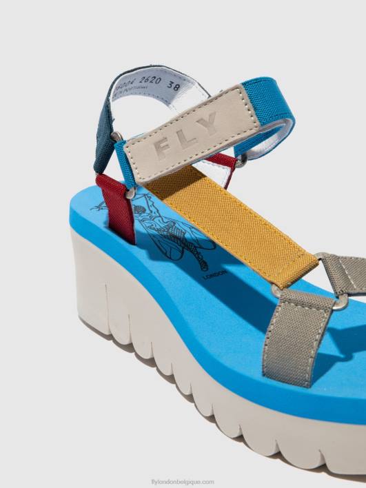 sandales velcro yefa726 Fly London femmes cupido multi (azur) 0FBB598