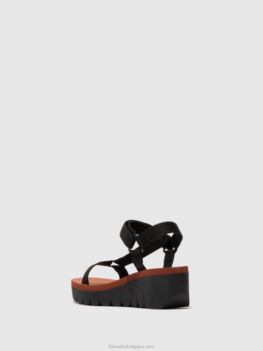sandales velcro yefa726 Fly London femmes cupido noir (brique) 0FBB609