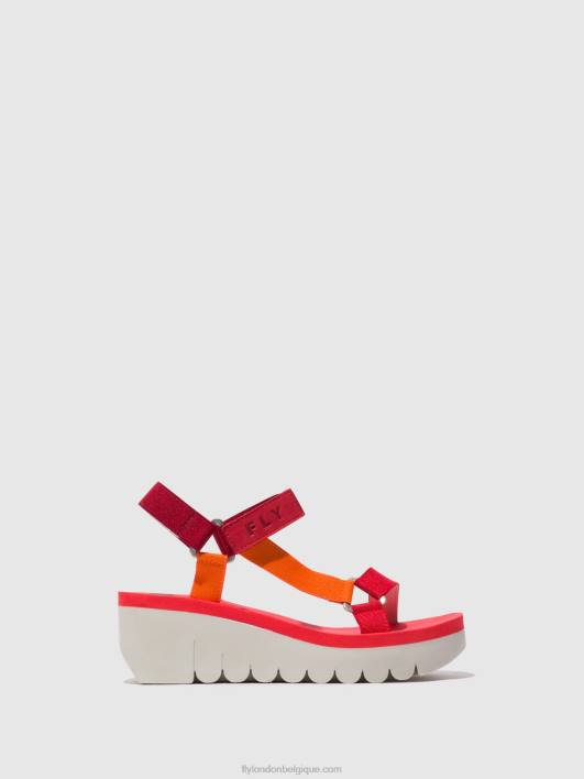 sandales velcro yefa726 Fly London femmes multi (rouge) 0FBB529