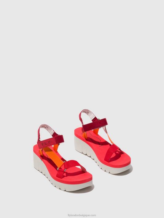 sandales velcro yefa726 Fly London femmes multi (rouge) 0FBB529