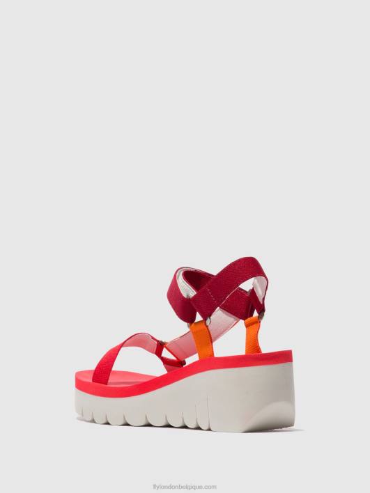 sandales velcro yefa726 Fly London femmes multi (rouge) 0FBB529