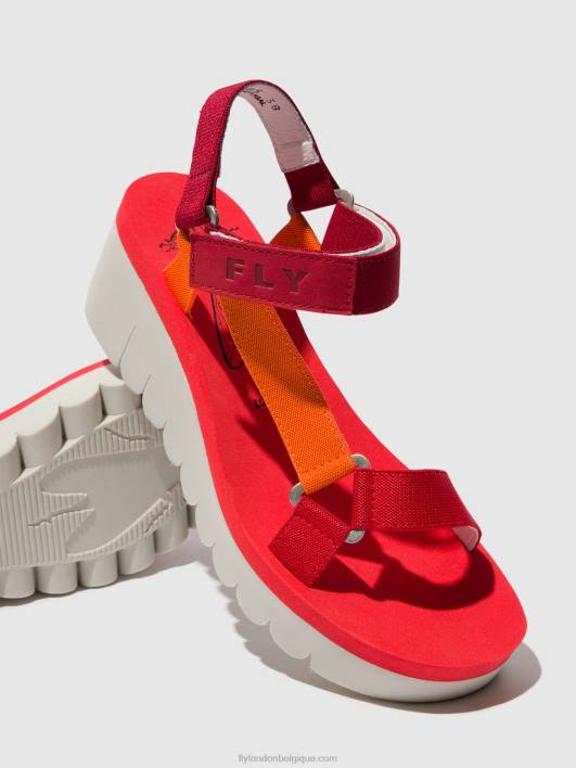 sandales velcro yefa726 Fly London femmes multi (rouge) 0FBB529