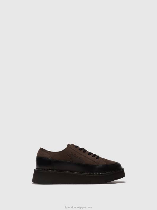 baskets à lacets cuda099 Fly London femmes gris noir 0FBB724