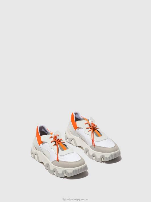 baskets élastiquées fian634 Fly London femmes blanc cassé/corail 0FBB748