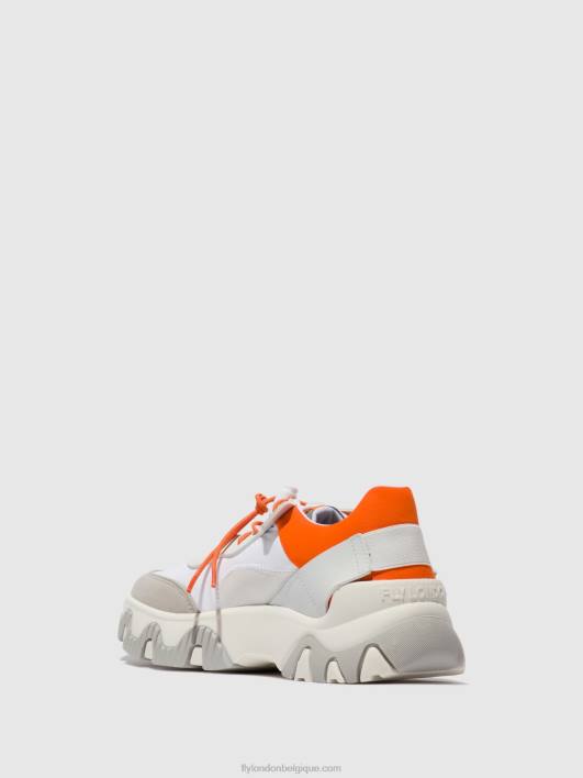baskets élastiquées fian634 Fly London femmes blanc cassé/corail 0FBB748