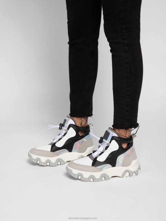 baskets montantes feny633 Fly London femmes multi blanc cassé 0FBB775