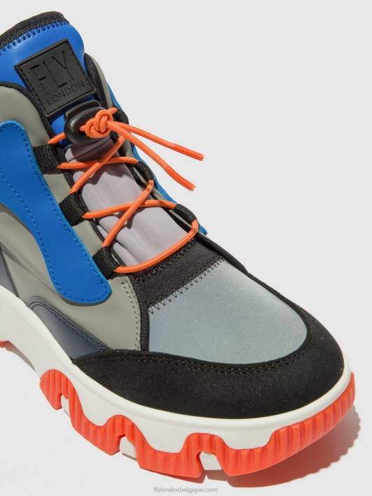baskets montantes feny633 Fly London femmes multi gris/bleu/orange 0FBB766