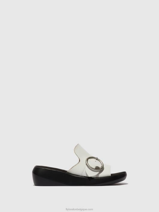 mules à boucle beyd925 Fly London femmes blanc 0FBB380