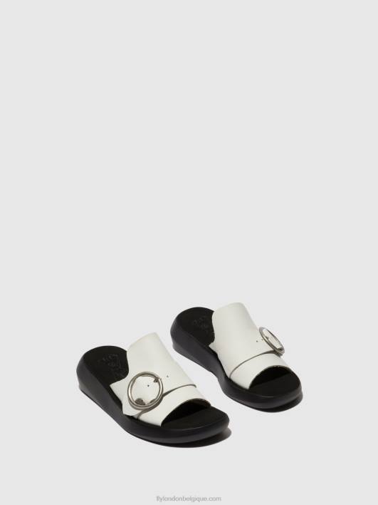 mules à boucle beyd925 Fly London femmes blanc 0FBB380
