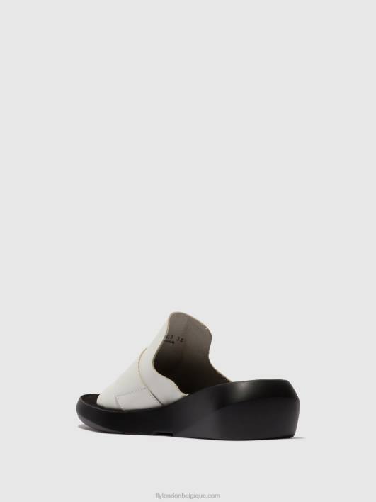 mules à boucle beyd925 Fly London femmes blanc 0FBB380