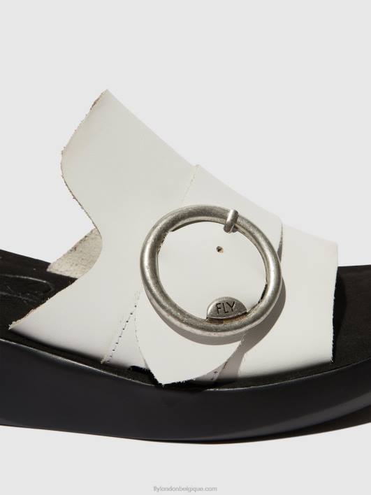 mules à boucle beyd925 Fly London femmes blanc 0FBB380