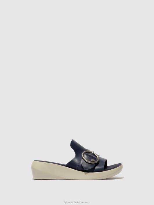 mules à boucle beyd925 Fly London femmes bleu 0FBB379