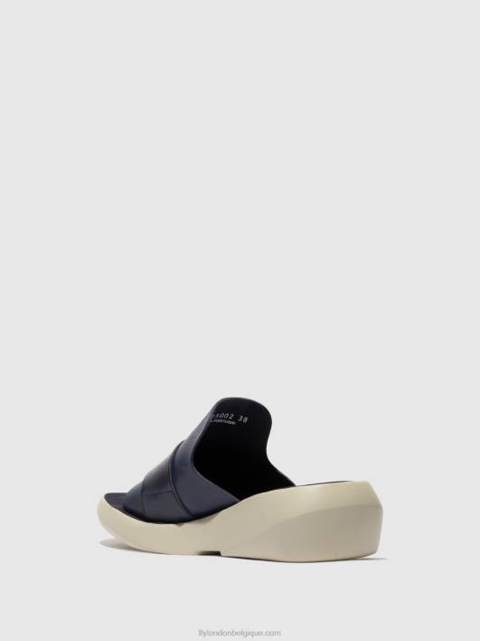 mules à boucle beyd925 Fly London femmes bleu 0FBB379