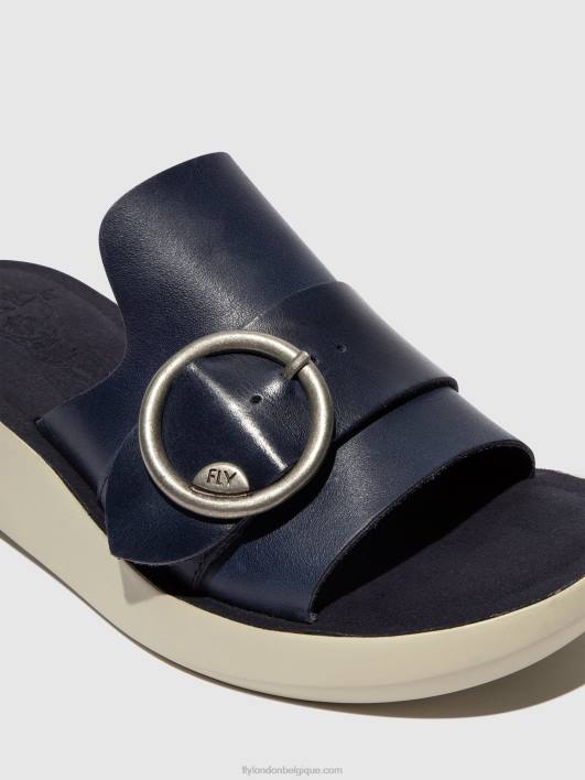 mules à boucle beyd925 Fly London femmes bleu 0FBB379
