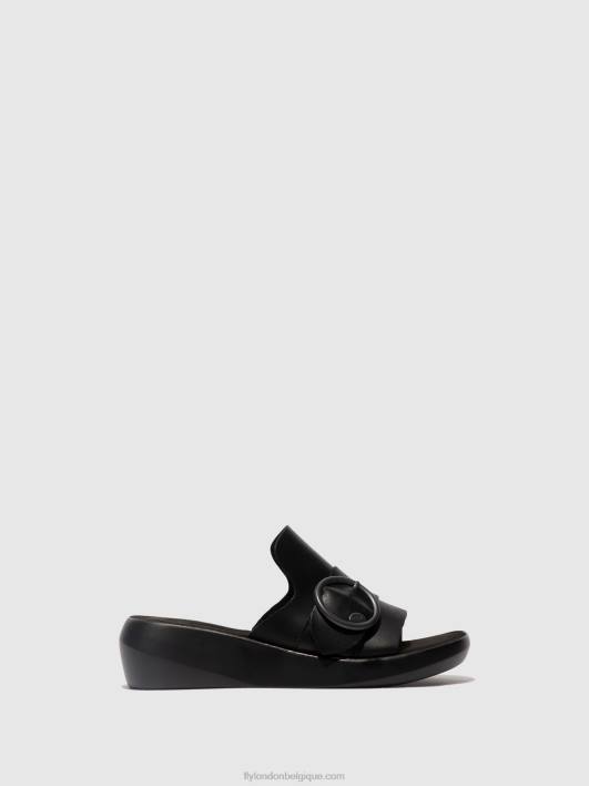 mules à boucle beyd925 Fly London femmes noir 0FBB378