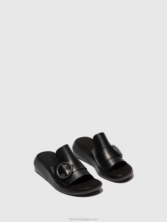 mules à boucle beyd925 Fly London femmes noir 0FBB378