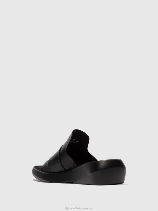 mules à boucle beyd925 Fly London femmes noir 0FBB378
