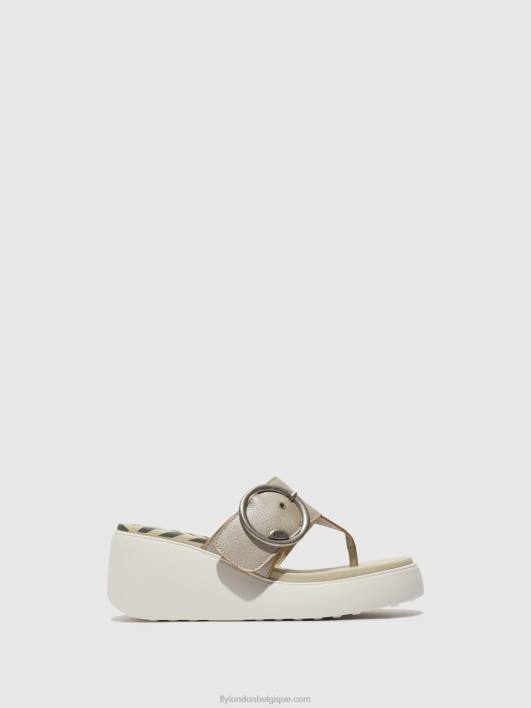 mules à boucle dafi938 Fly London femmes argent 0FBB374