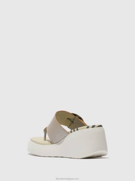 mules à boucle dafi938 Fly London femmes argent 0FBB374