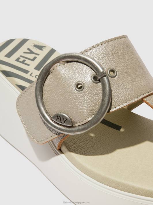 mules à boucle dafi938 Fly London femmes argent 0FBB374