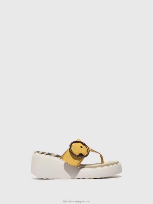 mules à boucle dafi938 Fly London femmes jaune 0FBB372