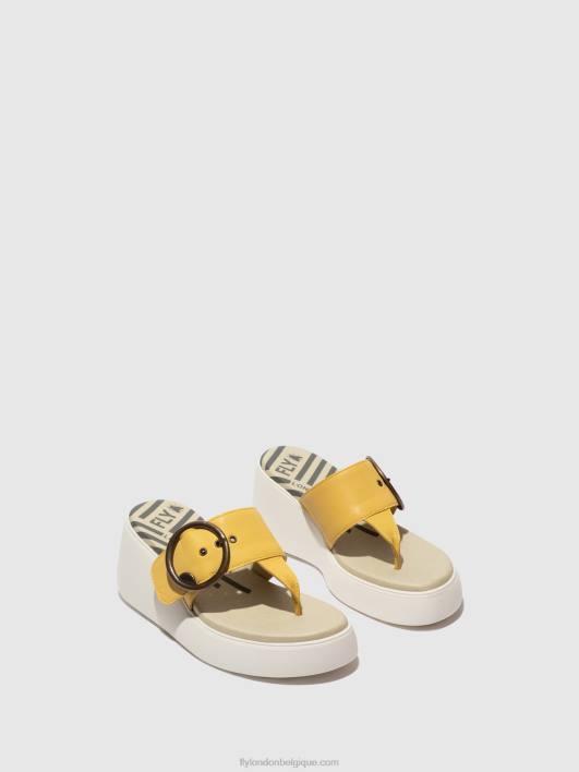 mules à boucle dafi938 Fly London femmes jaune 0FBB372