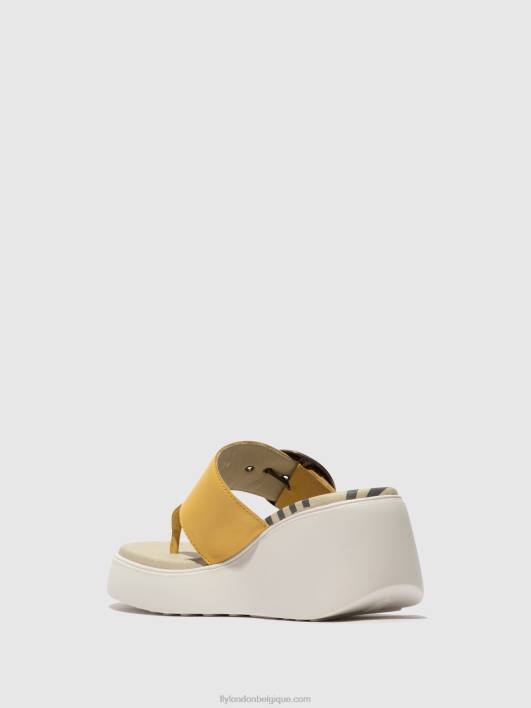 mules à boucle dafi938 Fly London femmes jaune 0FBB372