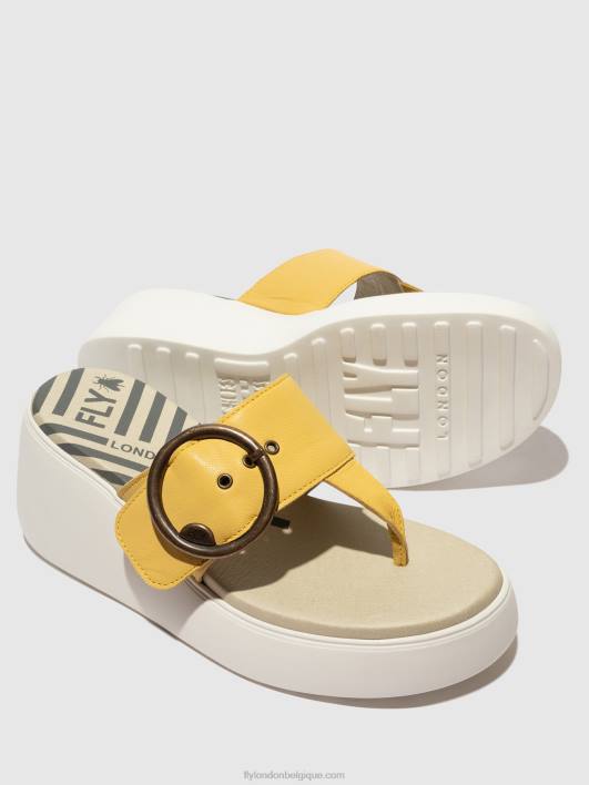 mules à boucle dafi938 Fly London femmes jaune 0FBB372