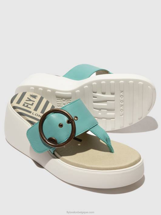 mules à boucle dafi938 Fly London femmes turquoise 0FBB375