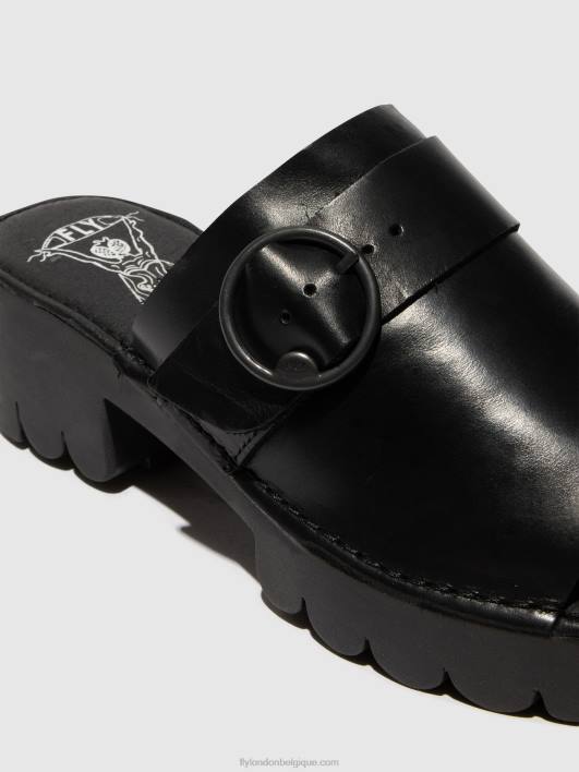 mules à boucle eple519 Fly London femmes noir 0FBB370