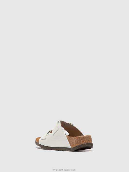mules à bout ouvert caja721 Fly London femmes bride blanc cassé 0FBB388