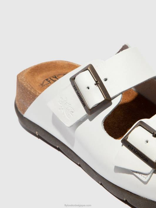 mules à bout ouvert caja721 Fly London femmes bride blanc cassé 0FBB388