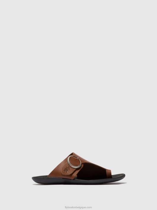mules à bout ouvert mica758 Fly London femmes Cognac 0FBB382