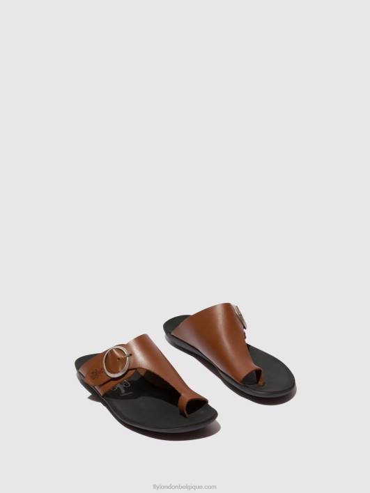 mules à bout ouvert mica758 Fly London femmes Cognac 0FBB382