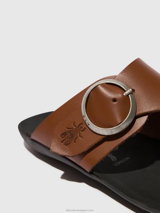 mules à bout ouvert mica758 Fly London femmes Cognac 0FBB382