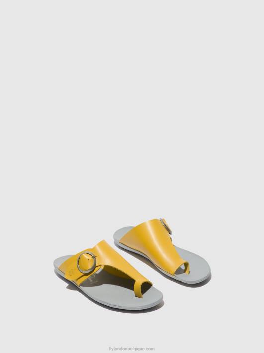 mules à bout ouvert mica758 Fly London femmes moutarde 0FBB367