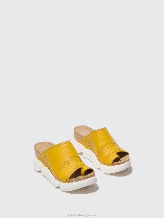 mules à bout ouvert sive866 Fly London femmes jaune vif 0FBB381