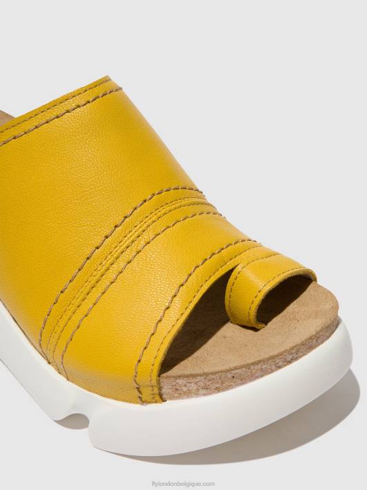 mules à bout ouvert sive866 Fly London femmes jaune vif 0FBB381
