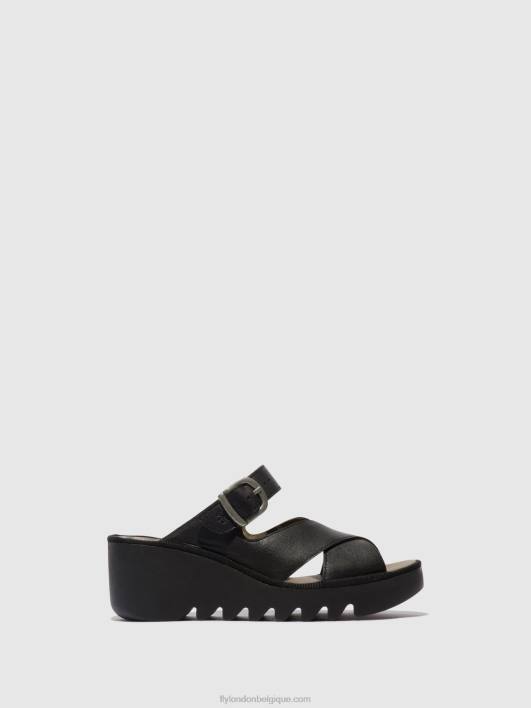 mules compensées bocy409 Fly London femmes noir 0FBB356
