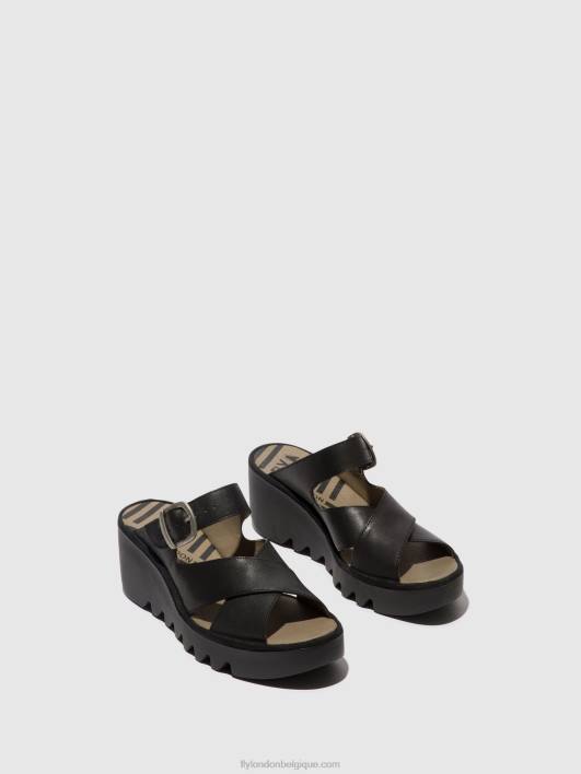 mules compensées bocy409 Fly London femmes noir 0FBB356