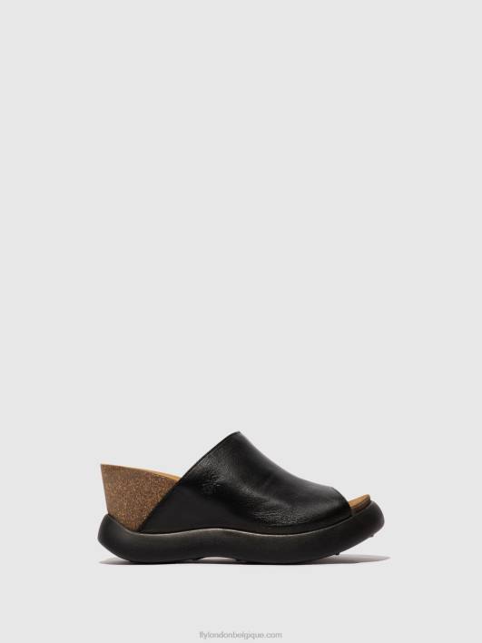 mules à enfiler gino966 Fly London femmes noir 0FBB366