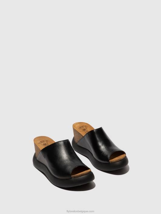 mules à enfiler gino966 Fly London femmes noir 0FBB366