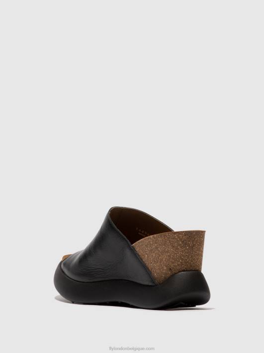 mules à enfiler gino966 Fly London femmes noir 0FBB366